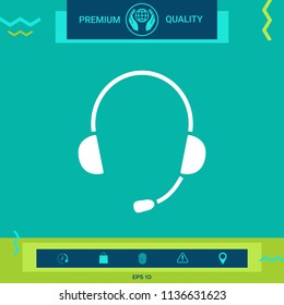 Headphones with microphone icon