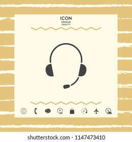 Headphones with microphone icon