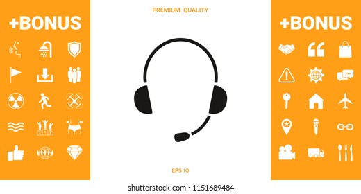 Headphones with microphone icon