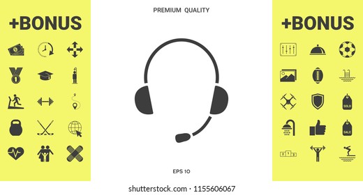 Headphones with microphone icon