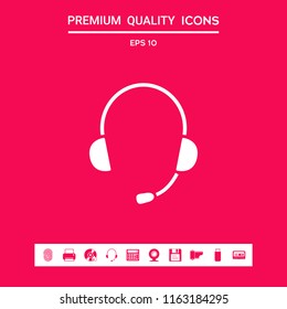 Headphones with microphone icon