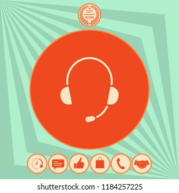 Headphones with microphone icon