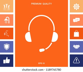 Headphones with microphone icon