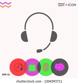 Headphones with microphone icon