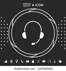 Headphones with microphone icon