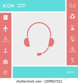 Headphones with microphone icon