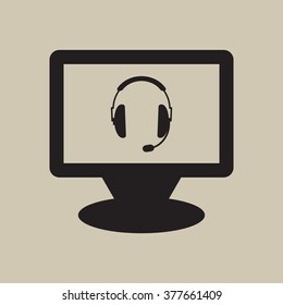 headphones with microphone icon
