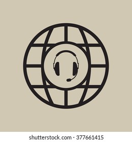 headphones with microphone icon