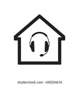  Headphones with microphone  icon.