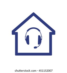  Headphones with microphone  icon.