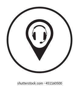 headphones with microphone  icon.