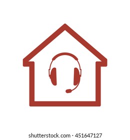  Headphones with microphone  icon.