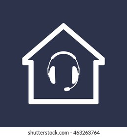  Headphones with microphone  icon.