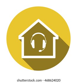  Headphones with microphone  icon.