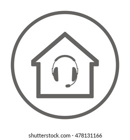  Headphones with microphone  icon.