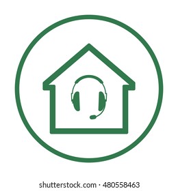  Headphones with microphone  icon.
