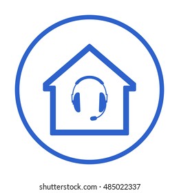  Headphones with microphone  icon.