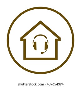  Headphones with microphone  icon.