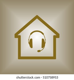  Headphones with microphone  icon.