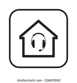  Headphones with microphone  icon.