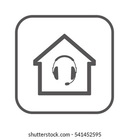  Headphones with microphone  icon.