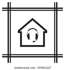  Headphones with microphone  icon.