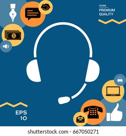 Headphones with microphone icon