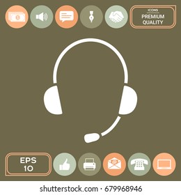 Headphones with microphone icon