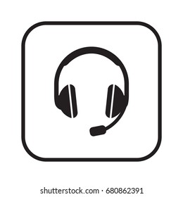  Headphones  with microphone  icon.
