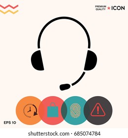 Headphones with microphone icon