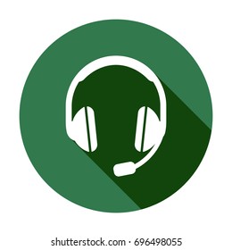  Headphones  with microphone  icon.