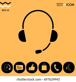 Headphones with microphone icon