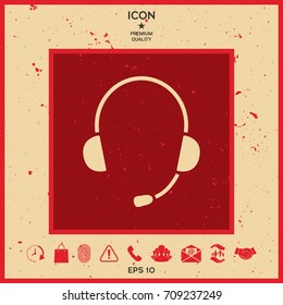 Headphones with microphone icon