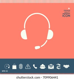 Headphones with microphone icon