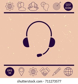Headphones with microphone icon