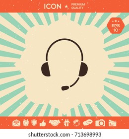 Headphones with microphone icon