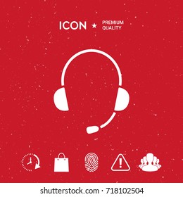 Headphones with microphone icon