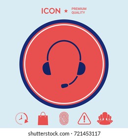 Headphones with microphone icon