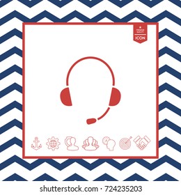 Headphones with microphone icon