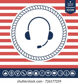 Headphones with microphone icon