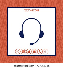 Headphones with microphone icon
