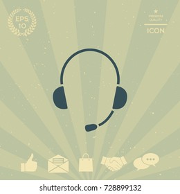 Headphones with microphone icon