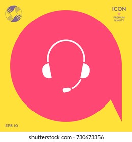 Headphones with microphone icon