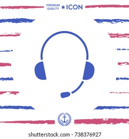 Headphones with microphone icon