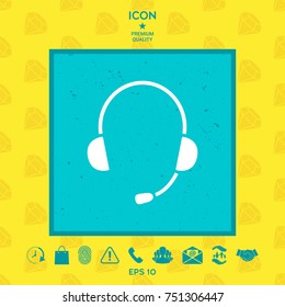 Headphones with microphone icon