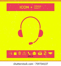 Headphones with microphone icon