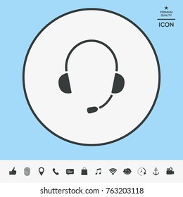 Headphones with microphone icon