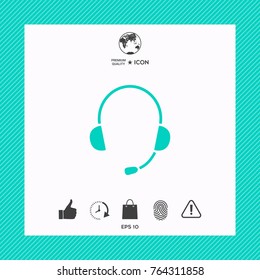 Headphones with microphone icon