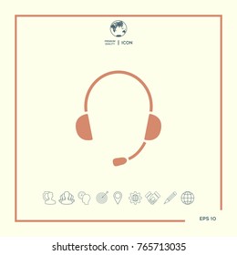 Headphones with microphone icon
