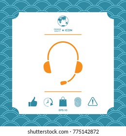 Headphones with microphone icon